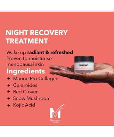 The Solution Menopause Night Recovery Treatment (50ml). Dermatologically Tested Night Face Cream for Women Hydrating Night Cream for Women Anti Aging Vegan & Cruelty Free Face Cream for Mature Skin - Buy Online on GoSupps.com