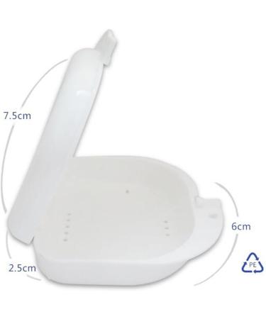 Tiuimk Denture Container with Holes - Portable Durable White Holder for Easy Denture Care | International Shipping Available - Buy Online on GoSupps.com