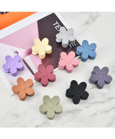 BUYGOO Flower Claw Clips 10-Pack - Matte Hair Clips for Women - Nonslip Cute Hair Barrettes - 10 Colors - Medium Thick Hair - Buy Online on GoSupps.com
