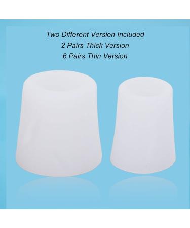 8 Pairs Silicone Toe Cuffs & Caps for Men & Women | Relief for Bubbles Hammer Toe & Ingrown Nails - Buy Online on GoSupps.com