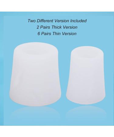 Silicone Toe Protectors - 8 Pairs Soft Gel Toe Sleeves for Pain Relief | Ideal for Corn & Blisters - Buy Internationally - Buy Online on GoSupps.com