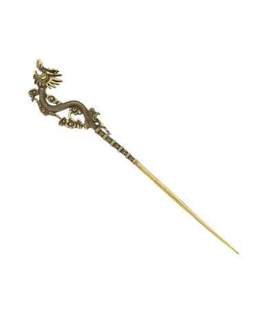 Chinese hairpins vintage hairstick dragon bronze hair clips hair pin chinese style jewelry headdress hair styling costumes accessories needle