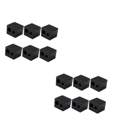 FOMIYES 12 Pcs Pencil Sharpener Pencil Fast Sharpener Makeup Tool Puff Liner Plastic Woman Make up Blackx2pcs 3.2x3.2cmx2pcs