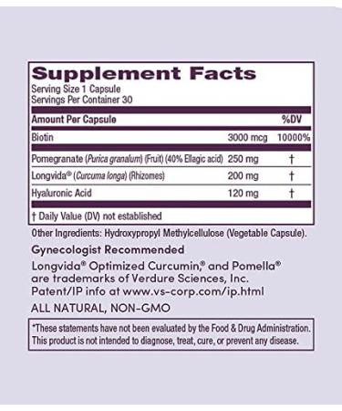Womaness Active Glow Menopause Support - Hair Skin Nails Vitamins & Joint Health - Longvida Curcumin Pomegranate Extract - 30 Capsules - Buy Online on GoSupps.com