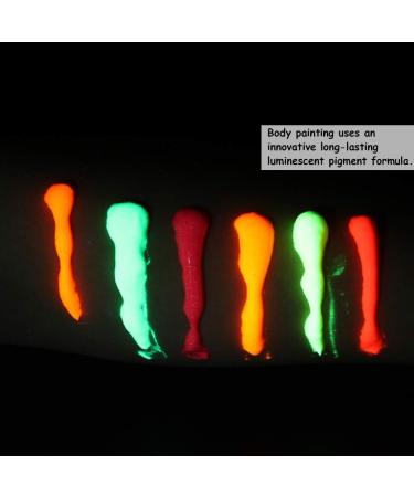 Glow Neon Face & Body Paint Set - 6 Pcs UV Fluorescent Washable Paint Kit for Parties & Festivals - Buy Online on GoSupps.com
