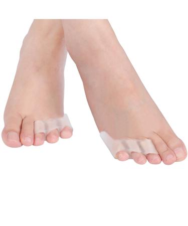 Wakects Silicone 3-Hole Little Toe Protective Cover for Hammer Toe Overlapping Toes Toe Stretcher Toe Separator 17 x 11 x 2cm