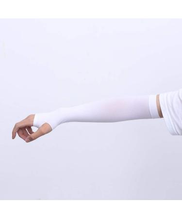 Premium Cycling Arm Sleeves - Sun Protection & Ice Silk Cuff Guard for Men & Women - White - Buy Online on GoSupps.com