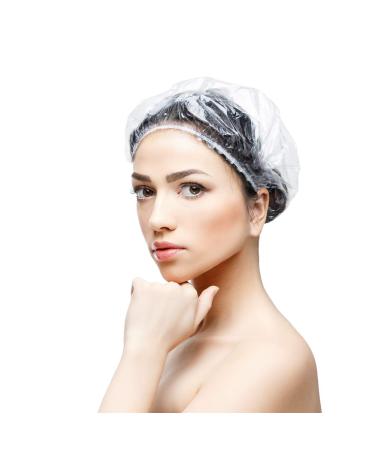 50PCS Disposable Thick Shower Caps - Clear Waterproof Hair Caps for Home, Spa & Travel - Buy Online on GoSupps.com
