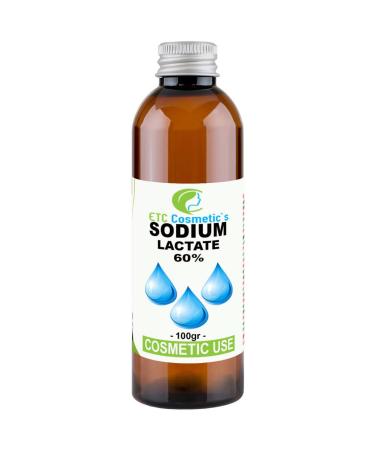 ETC Cosmetic s Sodium Lactate 60% - 100g (Bottle 3/4 full) - Use: For bar soaps it is helpful to produce a harder bar that lasts longer | An excellent additive