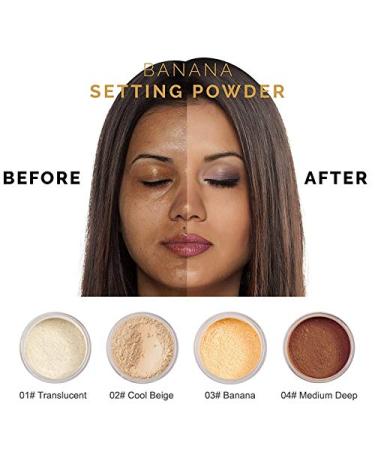 Meifen Setting Powder 2 Pcs - Control Oil, Brighten Skin, Cover Blemishes, Whitening Face Loose Powder (01 Translucent & 02 Cool Beige) - Buy Online on GoSupps.com