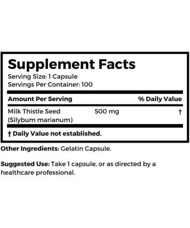 Dr Clark Store Milk Thistle Seed Supplement 500mg, 100 Capsules, Liver Health & Detox Support - Buy Online on GoSupps.com