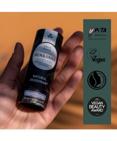 Ben & Anna Soda Deodorant Paper Tube - Green Fusion 1.41 oz | Eco-Friendly Natural Deodorant for All Skin Types - Buy Online on GoSupps.com