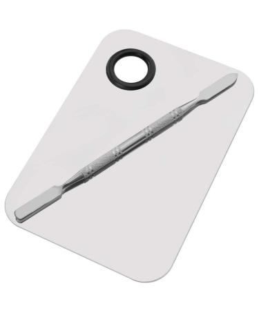 Miamay 6 by 4 Inches Makeup Palette Stainless Steel Palette Cosmetic Artist Mixing Palette with 6 Inches Spatula Tool - Buy Online on GoSupps.com