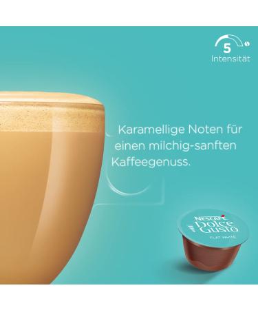 Nescaf Dolce Gusto Flat White - 96 Coffee Capsules (6-Pack) | Arabica & Robusta Beans Creamy Milk Aroma Sealed for Freshness - Buy Online on GoSupps.com