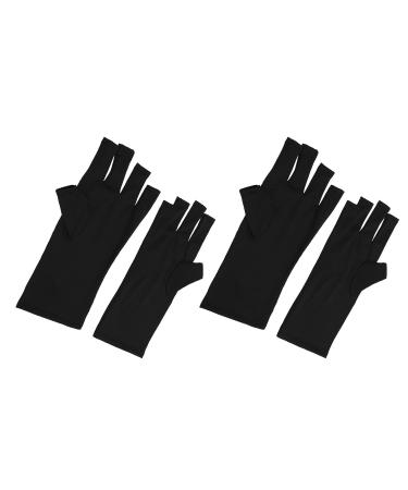 Fingerless UV Protection Manicure Gloves 2 Pairs UV Gloves Excellent Elasticity Art UV Blocking Gloves for Nail Gel Dryer Professional Fingerless Gloves for Protecting Hands from UV Nail Lamp Black - Buy Online on GoSupps.com