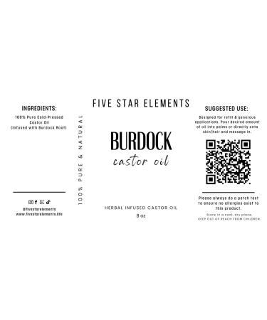 Five Star Elements Burdock Castor Oil 16 Ounce REFILL - Buy Online on GoSupps.com