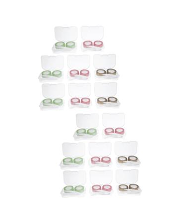 Partykindom 16 STK contact lens container bottle with lentil solution Transparent Halter Address book Travel accessories contacts case.