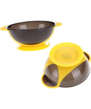 STOBAZA Kit de 2 Bols Teinture Capillaire Ventouse Jaune et Agitateur Noir Bol de Coiffure R utilisable M langeur de Couleurs Pratique pour Salon Professionnel - Buy Online on GoSupps.com