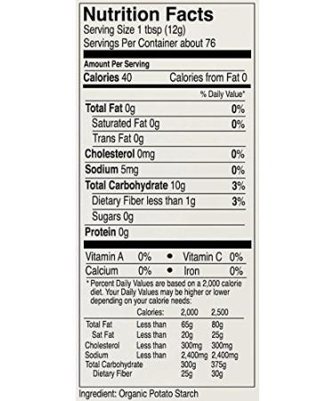 Anthony's Organic Potato Starch  Unmodified  2 lb  Gluten Free & Non GMO  Resistant Starch 2 Pound (Pack of 1) - Buy Online on GoSupps.com