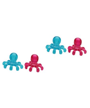 Fomiyes 4 pieces massage device gold-shell displays massage tools children's plaster scalp massage brush travel head tool head scratch head accessories hair head gripper older plastic
