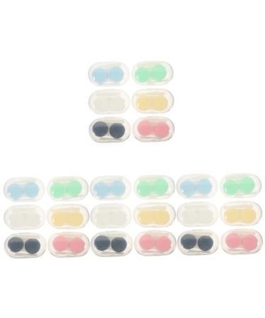 Solustre 24 sentences contact lens tank lensetui-kit practical lens case Small plastic container travel set for contact lenses container for eye lenses outside bracket.
