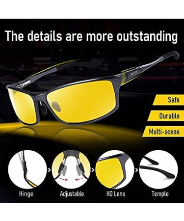 Bircen Night Vision Glasses for Driving - HD Anti Glare Al-Mg Frame for Men and Women - Buy Online on GoSupps.com