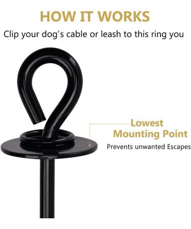 Heavy Duty Dog Tie Out Stake for Outdoor Use Strong Ground Anchor for Large Dogs Up to 150 lbs Perfect for Outdoor Dog Run Yard Camping Gear Beach Accessories Black - Buy Online on GoSupps.com