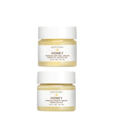 Earth To Skin Honey Manuka Mini Duo Set: Day Gel Cream (0.5 Fl Oz) and Night Cream (0.5 Fl Oz) - Buy Online on GoSupps.com