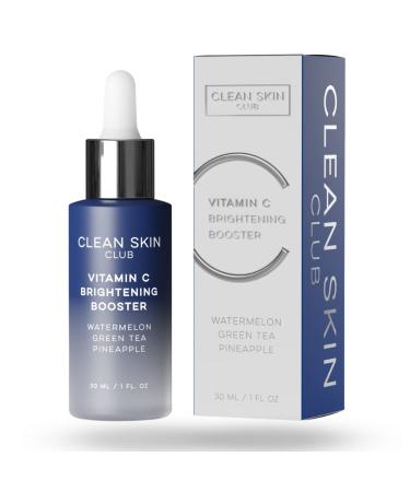 Clean Skin Club Vitamin C Serum Anti Aging Brightening Booster | Vitamins A, E, D & K, Ascorbic Acid | Phospholipids & Arginine | Antioxidant, Vibrance Clearing Facial Collagen Stimulating | Acne, Scars, Sun Damage, Wrinkl…