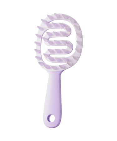 Veki scalp massage brush for wet and dry silicone shampoo hair brush for peeling and head massage scalp massage device with handle head massage brush all hair types of women (purple)