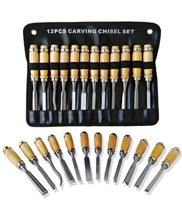 12pcs Wood Carving Hand Chisel Tool Carving Tools Woodworking Professional Gouges Set