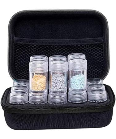 Travel Pill Organizer - Small Pill Box with 15 Divided Bottles & Writable Labels | Cute Zippered Case for Vitamins & Supplements | Weekly Organizer for Medicine - Black - Buy Online on GoSupps.com