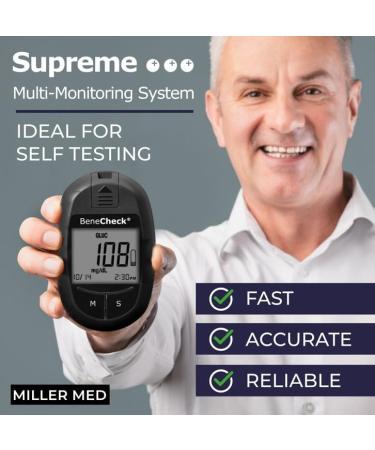 MillerMed Home Total Cholesterol Monitoring Kit with Strips Case. Simple Home Test Accurate - Buy Online on GoSupps.com