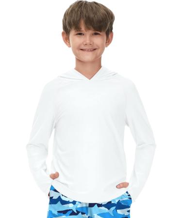 BesserBay Boys UV Shirt Long Sleeve Hood UPF50+ Rashguard - Kids Size 120-160 - White 150 | International Shipping Available - Buy Online on GoSupps.com