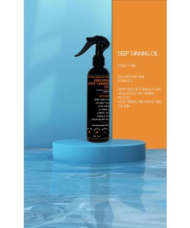 ENRICHING DEEP TANNING OIL - Organic Tanning Massage & Moisturizer Spray with Coconut Hemp Seed Aloe Vera & Vitamin E - 8.4 OZ - Buy Online on GoSupps.com