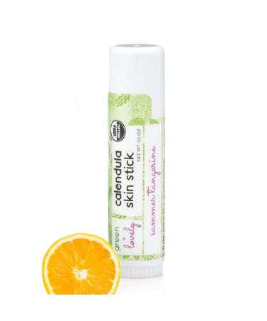 Green + Lovely Calendula Skin Stick Organic Lotion Sticks Moisturizing Balm Ointment Salve Multipurpose Hand Cream Body Bar, 0.5 oz., Summer Tangerine (1 Tube) Summer Tangerine 0.5 Ounce (Pack of 1)