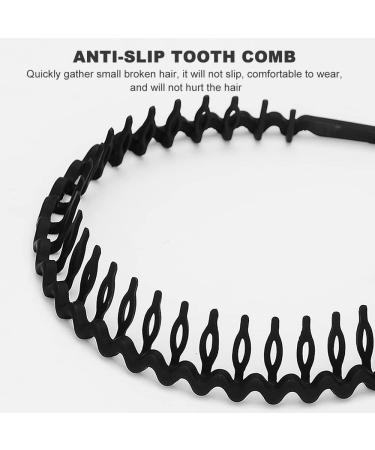 Roxnvm Elastic Hair Bands for Men - 4 Pack Zigzag Sports & Yoga Accessories Matt Black Hair Ties with Long Teeth - Buy Online on GoSupps.com