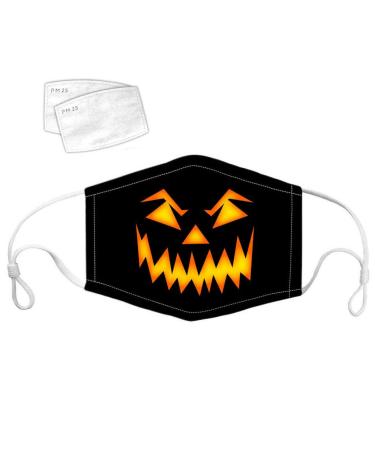 Riou Kinder Halloween mouth and nose protection with filter washable reusable cotton breathable dustproof multifunctional scarf for boys and girls