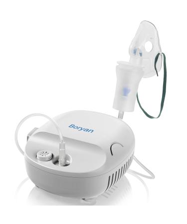 Ultrasonic Nebulizer Machine for Adults Kids, Boryan Deluxe Portable Breathing Treatment, Included Nebulizer Tubing and Mouthpiece Replacement Kit.