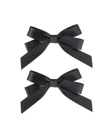 hgnxa Ribbon w Elegant 2000s Style Side Clip w Hair Clip Elaborate Gothic w Style Large wknot Balletcore Black