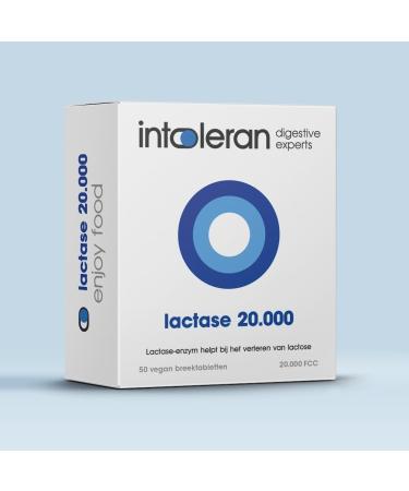 Intoleran Lactase 20000 Digestive Enzymes 50 Breaking Tablets Lactase enzyme for Lactose digestion and Lactose intolerance Direct effect Highest dosage Vegan Dietary Supplement - Buy Online on GoSupps.com