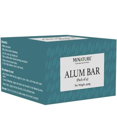 Pack of 4 Alum Bar(Phitkari) by minature | Alum Stone(Fitkari)| Alum Shaving Bar | Alum Blocks After Shave|100g*4 | 100% Only Alum | Chemical & Preservative Free| Pure & Natural - Buy Online on GoSupps.com