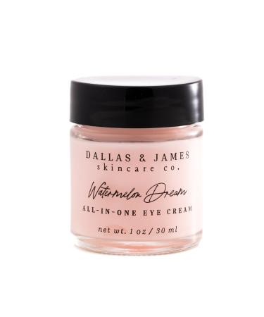 Dallas & James Skincare Co. Watermelon Dream All-In-One Eye Cream with Cloudberry: Brighten Smooth Lines Deeply Hydrate Eye Area