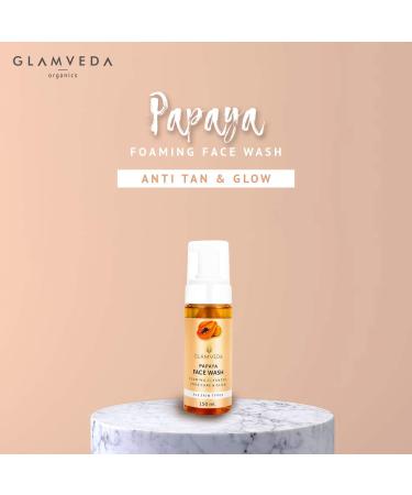 Papaya Anti-Tan & Glow Foaming Face Wash - 150ml | Brightening Orange Cleansing Gel for Radiant Skin | International Shipping Available - Buy Online on GoSupps.com