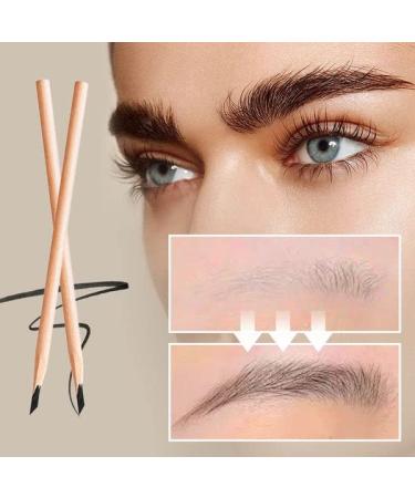 Pousbo Waterproof Wooden Eyebrow Pencil - Black/Brown | Easy to Apply, Non-Smudging (2 Pcs) - Buy Online on GoSupps.com