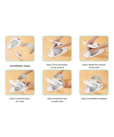 Baby Bath SeatOriginal Baby Bathtub Bath Seat Infant Bath Seat Bath Seat for Baby 6-36 Months with 4 Secure Suction Cups/Water Thermometer/3 Turtle Bath Toys/Shower Cap/Bath Brush/Rinse Cup White - Buy Online on GoSupps.com