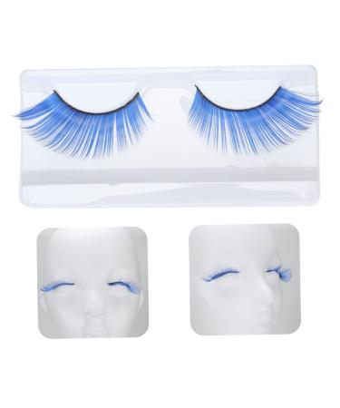 FRCOLOR 2 Pairs Blue Long Eyelashes Spider Art Eyelashes Girl Clothes False Eyelashes Extension Blue Eyelashes Faux Eyelashes Handmade False Eyelashes Outfits Halloween