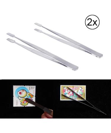 Doitool 2-Pack Precision Tweezers for Stamps & Jewelry - Metal Philatelic Tools for Document Handling - Buy Online on GoSupps.com