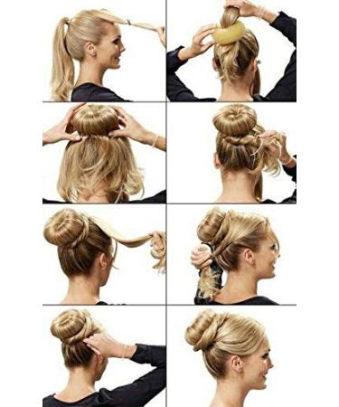 YaFex Hair Bun Maker Kit - 4 Donut Bun Makers & Accessories in Brown | Elastic Hair Ties and Bobby Pins Included - Buy Online on GoSupps.com