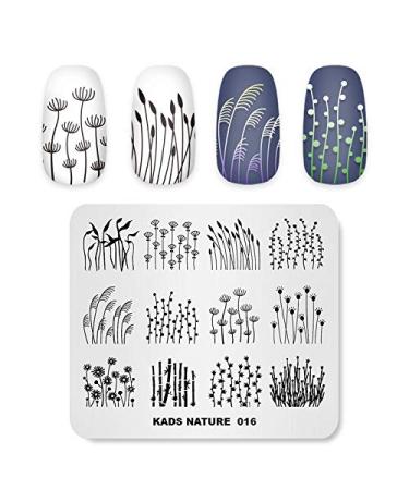 KADS Nail Stamping Plate Dandelion Grass Nature Template Image Design Plates for Nail Art Decoration and DIY Nail Art(NA016) - Buy Online on GoSupps.com